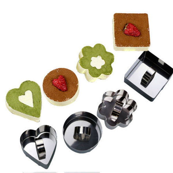 Kitchen DIY Bakeware Tools Stainless Steel Cupcake Mold Salad Dessert Die Mousse Ring Cake Cheese Tool LY3