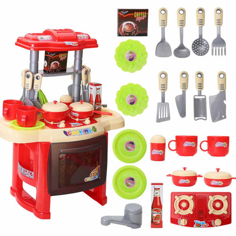 Kids Kitchen Toys Beauty Cooking Toy Play for Children Toys Pretend Play Toys With Light Sound Effect Funny Play House Miniature