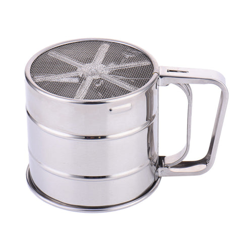 Stainless Steel Mesh Flour Sifter Mechanical Icing Sugar Shaker Sieve Cup Shape Bakeware Baking Pastry Tools High Quality