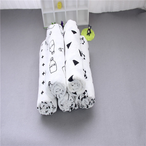 Newborn Muslin Blanket Infant 100% Cotton Double Gauze Bath Towel Baby Swaddle Blankets Hold Wraps 120cm*120cm 185g 30C