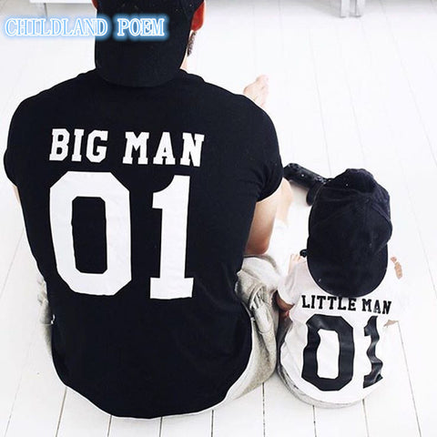 2017 family matching outfits short sleeve family look big man little man T shirt faher and son clothes family matching clothes