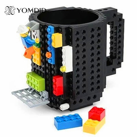 Build-On Brick Mug DIY Bulding Blocks Coffee Mugs 350 ml Creative Drinkware BPA Free Legoe Cups Birthday Gifts Tazas