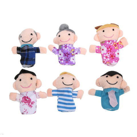 6pcs/set Family Finger Puppets Cloth Doll Baby Educational Hand Toy Story for Kid