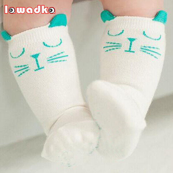 2015 Brand White And Gray Cat Baby Cotton Girls Socks Fashion Meias Infantil Boys Socks