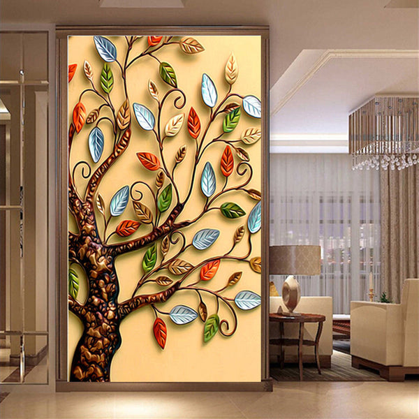 Unfinished DIY 5D Diamond Painting Cross Stitch Round Diamond Embroidery Rich tree Droplet Apple Diamond Mosaic for Home decor