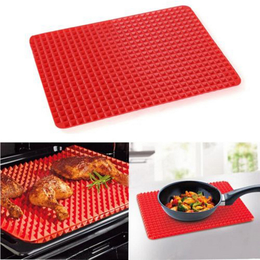 Red Bakeware Pan Nonstick Silicone Baking Mats Pads Moulds Cooking Mat Oven Baking Tray Sheet Kitchen Tools
