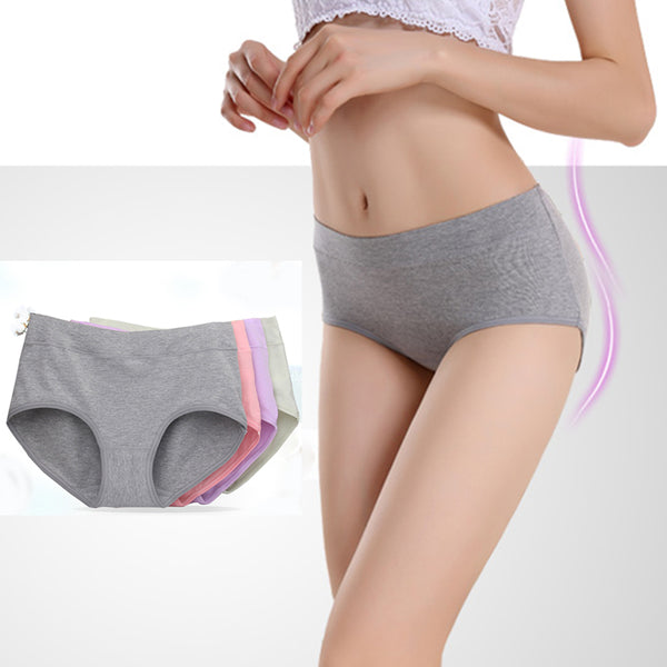 The new process pure cotton Women's Panties underwear Mid- waist sexy underwear Natural cotton briefs