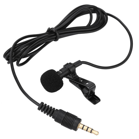 Portable Clip-on Lapel Lavalier Microphone 3.5mm Jack Hands-free Mini Wired Condenser Microphone for iphone Samsung Smartphone