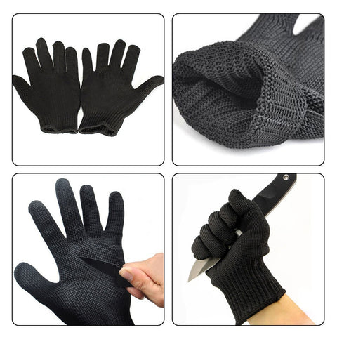 1 Pair Gloves Proof Protect Stainless Steel Wire Safety Gloves Cut Metal Mesh Butcher Anti-cutting breathable Travel Kit