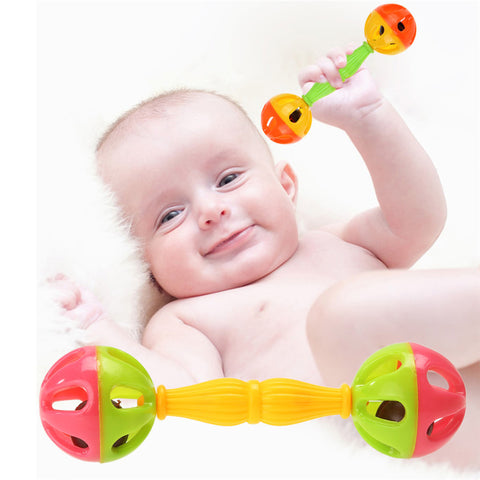 Baby Kids Rattle Bells Shaking Dumbells Early Development Toys for 0-12 Months Free Shipping