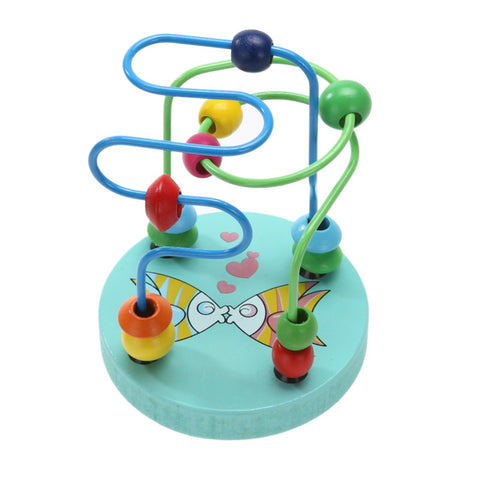 1Pcs Early Learning Toy Children Kids Baby Colorful Wooden Mini Around Beads Educational Mathematics Toy Model Building Kit FCI#