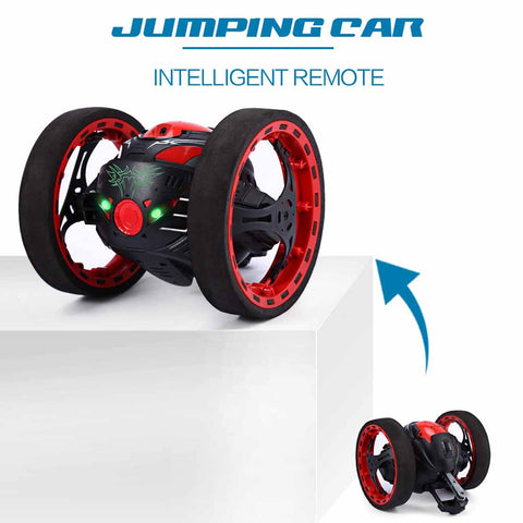 Mini Cars Bounce Car PEG SJ88 2.4GHz RC Car with Flexible Wheels Rotation LED Light Remote Control Robot Car Toys for Gifts