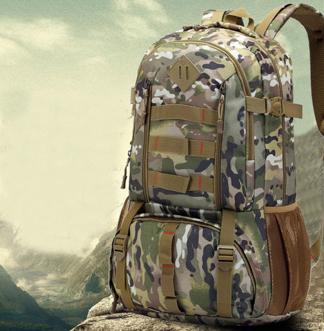 JACALINTERO Waterproof 50L Mens Men Backpack Rucksack Heavy Duty Bag Camouflage Backpacks Travel Bags Knapsack