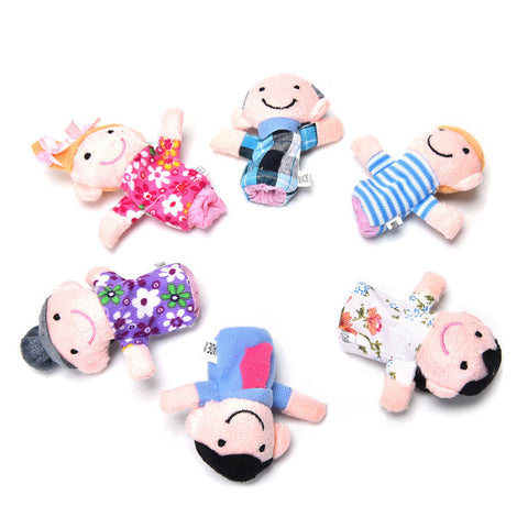 6Pcs/Set Family Finger Puppets Toys Baby Kids Plush Cloth Play Game Learn Story Toy Set Children Education Toys