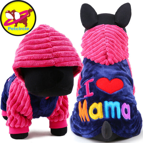 2017 Petcircle Fashion I love papa and mama winter Pet Dog Clothes Clothing For Pet Small Large Dog Coats Jackets for chihuahua