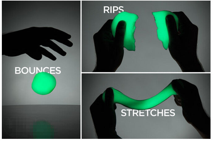 1pcs New Education Luminous Shining Bright In Night Dark Bouncing Silly Putty Handgum Toy with Box hot sale