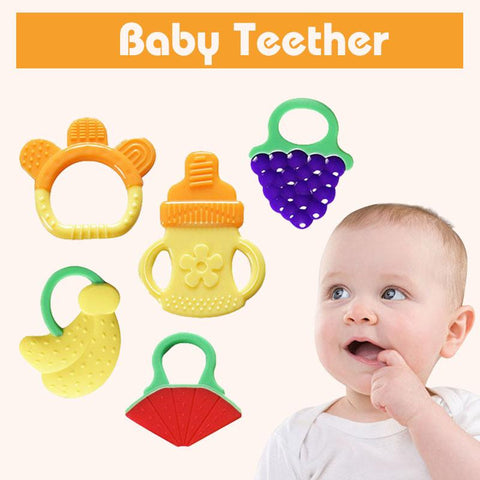 Tweezers Ear Syringe Teething Ring Safety Biting Kids Cute Hot_Sale Baby Infant Soft High_quality Orthodontic Gear Fruit Teether