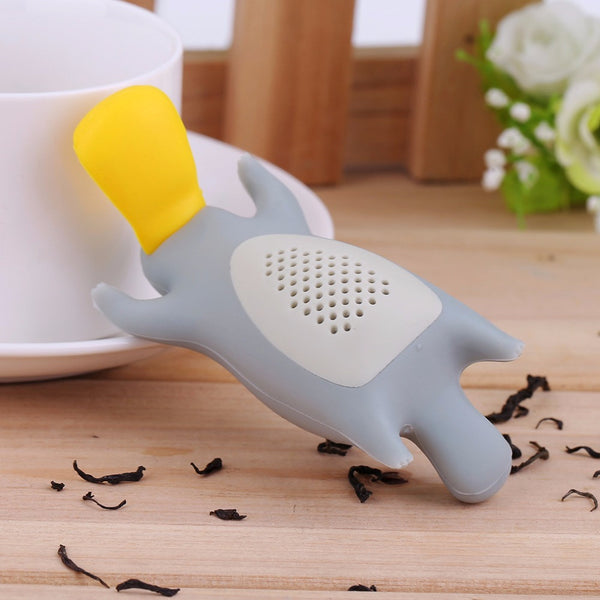 2017 Creative Cute Platypus Shape Tea Strainer Interesting Home Silicone Tea Infuser Filter Teapot For Tea Coffee Drinkware