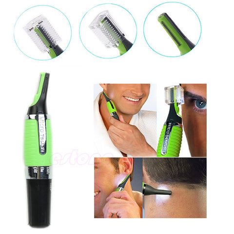 Y122-Nose Ear Face Personal Neck Eyebrow Hair Trimmer LED Lights Shaver Clipper Cleaner Health Care
