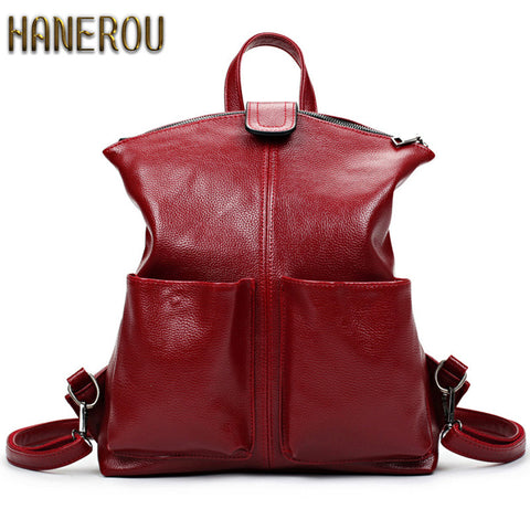 Women Backpack High Quality PU Leather Mochila Escolar School Bags For Teenagers Girls Top-Handle Large Capacity Student Package