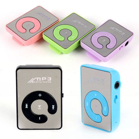 New Mini Mirror Clip USB Digital Mp3 Music Player Support 16GB SD TF Card