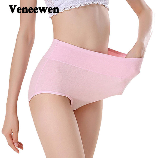 Women Sexy cotton breathable Panties Plus Size High Waist Women's Underwear Panty Female Body Shaping Briefs M-XXXL
