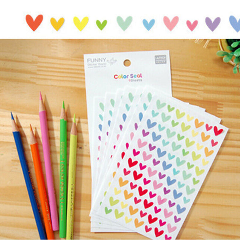 Colorful Dot Love Stars Shape Funny Toy Sticker Kids Paper Diary Journal Scrapbook Decorative Stickers for Children Classic Toys