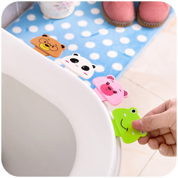 New Bath Bathroom Products Cute Cartoon Toilet Cover Lifting Device Toilet Lid Portable Handle House Accessories Free Shipping