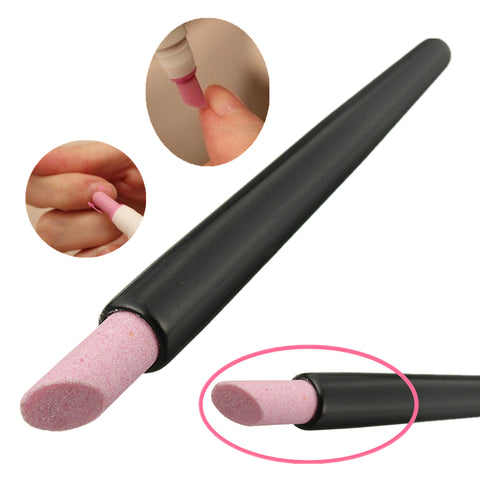 Belen 1pcs Black Quartz Scrubs Stone Cuticle Stick Pen Spoon Cut Nail Pusher Manicure Care Tools Cuticle Nail Art Pusher