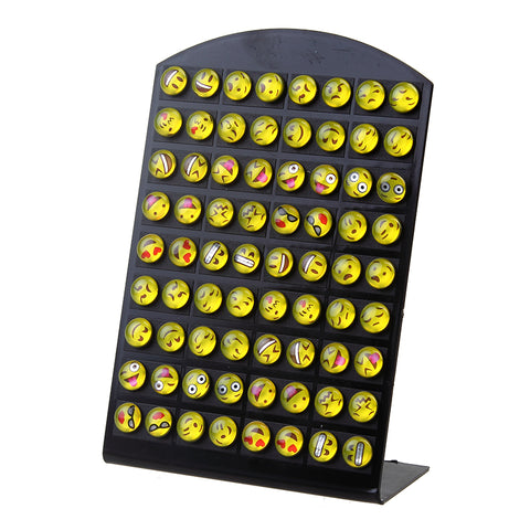 Hot Selling 8mm Emoji Earring Stud Fashion Cartoon Smile Face Earrings DIY for Girl's Gift 36 Pairs / Card