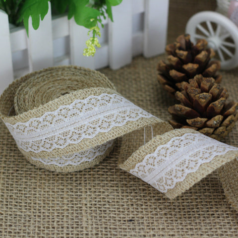 5 Meter Rural Linen Ribbon Wedding Decorative Accessories Natural Jute Burlap Roll for Table Runner Tablecloth New Brand BITFLY