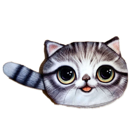 New Small Tail Cat Coin Purse Cute Kids Cartoon Wallet Kawaii Bag Coin Pouch Children Purse Holder Women Coin Wallet