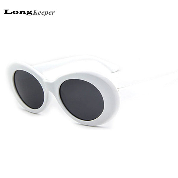 2017 Hot NIRVANA Kurt Cobain Sunglasses Women Men Fahion Female Male Sun Glasses Oval Glasses UV400 Black White Wholesale Price