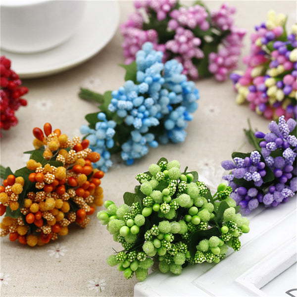 12PCS/lot  Artificial Flower Stamen wire stem/marriage leaves stamen DIY wreath wedding box decoration