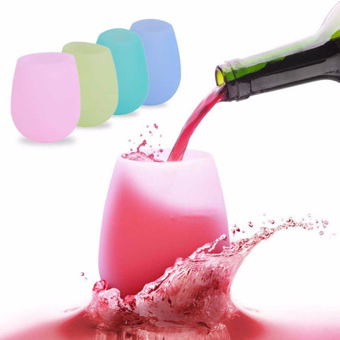 2017 Home Use Outdoor BBQ Silicone Wine Glasses Foldable Unbreakable Silicone Beer Whiskey Glass Drinkware For Picnic
