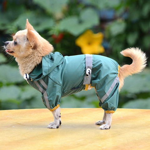 New Pet Dog Puppy Cat Glisten Bar Hoody Waterproof Rain Raincoat Jacket Clothes