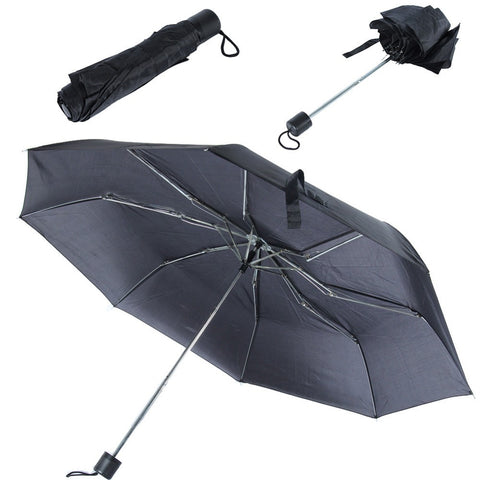Black Folding Rain Gear Umbrella Portable Anti-UV Sun Rain Compact Umbrella