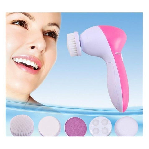 New 5IN1 Face Brush Cleansing Multifunction Electric Ultrasonic Wash Spa Skin Care Massage Face Brushes Facial Cleanser Tool