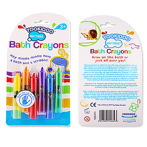 6pcs/Lot NEW Baby Toddler Washable Bath Crayons Bathtime Fun Play Educational Kids Toy