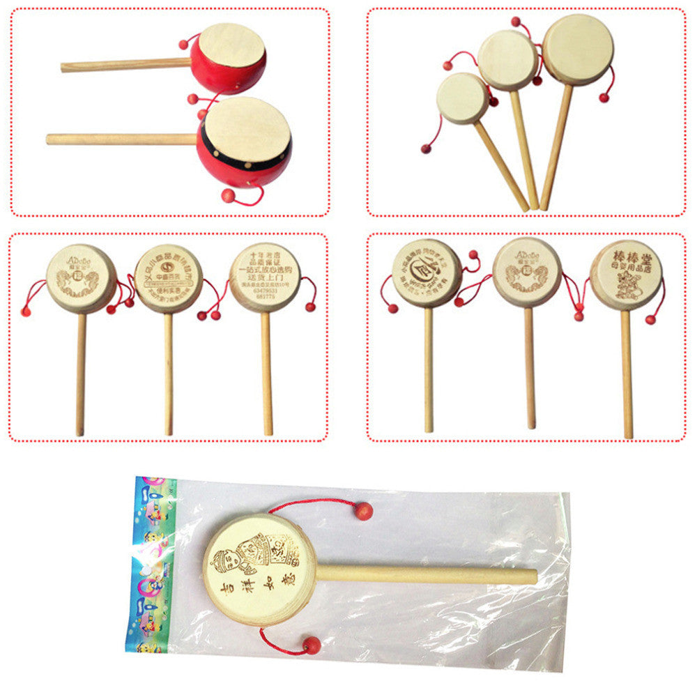 Baby Kids Child Wood Rattle Drum Instrument Child Musical Toy Chinese Styles New Hot!
