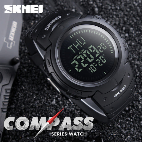 2017 SKMEI Outdoor Sports Compass Watches Hiking Men Watch Digital LED Electronic Watch Man Sports Watches Chronograph Men Clock