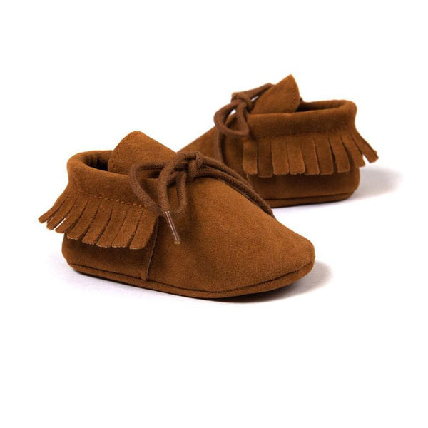 Baby Boy Girl Moccasins Moccs Shoes First Walkers Bebe Fringe Soft Soled Non-slip Footwear Crib Shoes PU Suede Leather Newborn