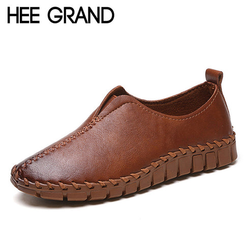 HEE GRAND 2017 Platform Loafers Slip On Ballet Flats Pinted Toe Shoes Woman Comfortable Creepers Casual Women Flat Shoes XWD4879