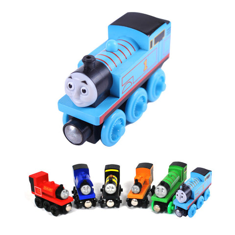 wooden toys thomas train Magnetic thomas and friends Wooden Model Train for baby children Kids 6 Colors
