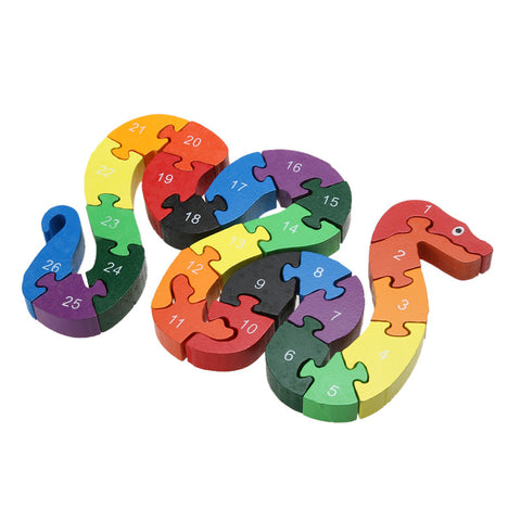 Baby Toy 26pcs English Letters Lovely Snake Puzzle Toy Kids Animals Wooden Puzzle Baby Playpens Educational Toys Games