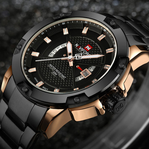 Top Luxury Brand NAVIFORCE Men Full Steel Watches Men's Quartz Analog Watch Man Fashion Swim Sports Army Military Wrist Watch