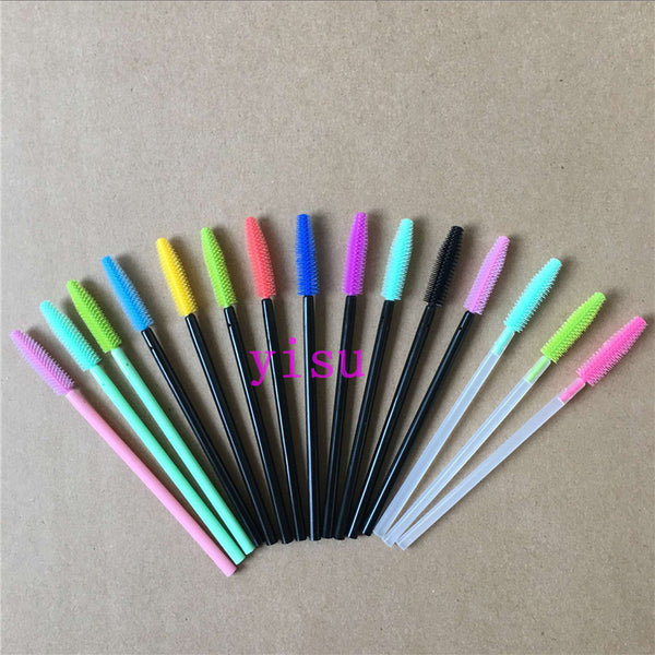 Silicone eyelash brush head lashes brush pack 15 colors disposable makeup brushes tools 200pcs wholesale