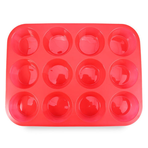 High Quality Silicone Cake Mold Muffin Cup Silicone Bakeware 12 Cup Baking Pan Cupcake Moulds Food Grade Kitchen Accessories