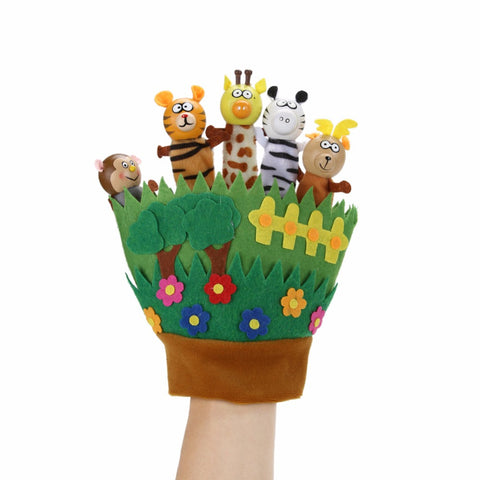 2016 Hot Cute Animal Hand Puppet Dolls Plush Baby Child Zoo Animal Hand Glove Puppet Finger Toy for Bedtime Stories