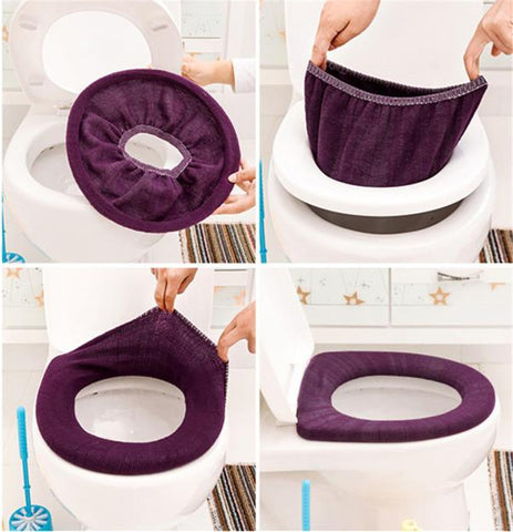 Random color Bathroom Toilet Seat Closestool Washable Soft Warmer Mat Cover Pad Cushion winter toilet accessory supply